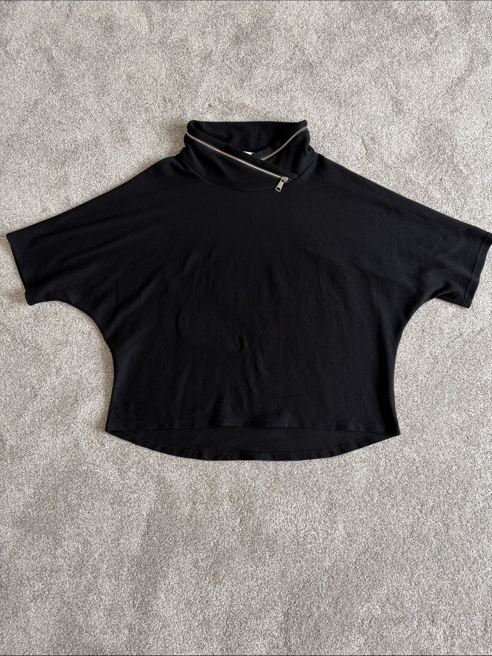 Joseph Ribkoff Black Zip Mock Neck Dolman Top